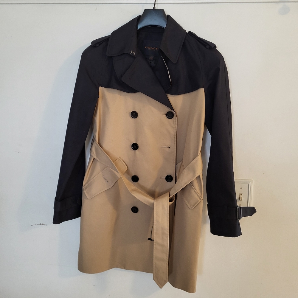 COACH Women's Two-Tone Trench Coat